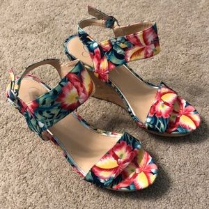 Jessica Simpson Tropical Cork Wedges 9.5